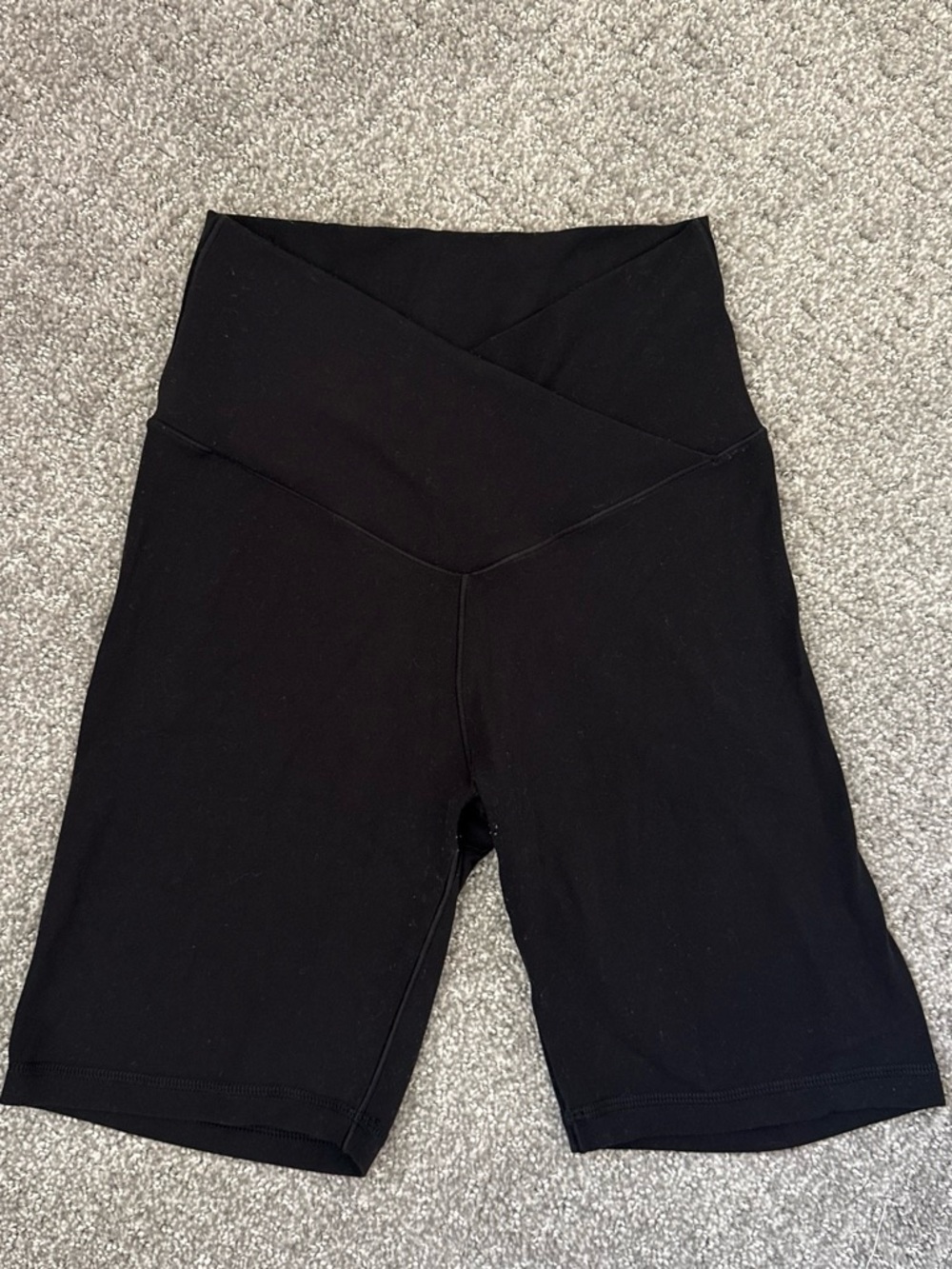High-Waist Crossover Black Aerie Women's Biker Shorts